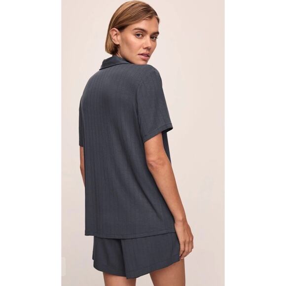 Eberjey Rib Boyfriend TENCEL Modal Relaxed PJ Shorts ONLY Graphite XL NEW - Picture 1 of 11